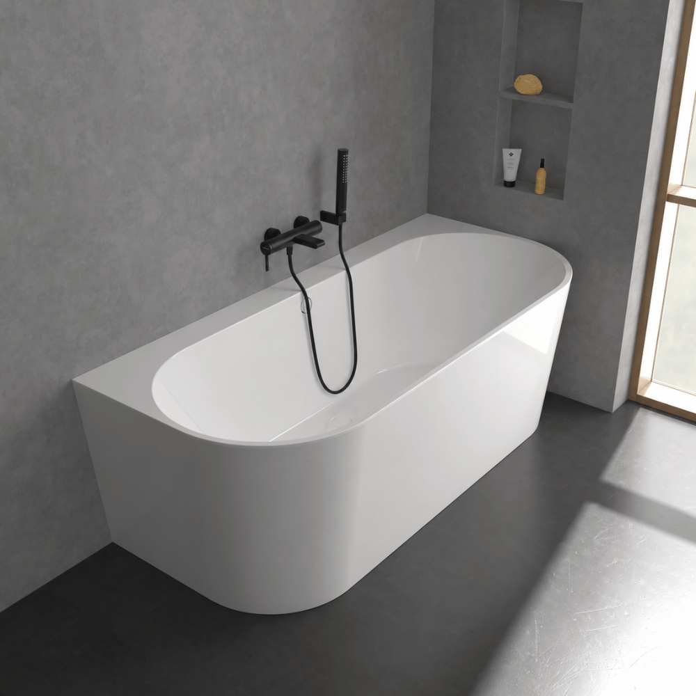 Ensemble bain douche mécanique VILLEROY & BOCH Dawn noir mat avec douchette Stick 1 jet + flexible 160 + support | Batinea