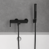 Ensemble bain douche mécanique VILLEROY & BOCH Dawn noir mat avec douchette Stick 1 jet + flexible 160 + support | Batinea