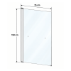 Pare bain relevable et pivotant 75x150cm KINEDO Columba 1 + porte serviette schéma