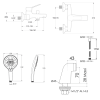 Mitigeur baignoire JACOB DELAFON Eo + pommeau de douche Metro signature + flexible de douche métal + colonnettes