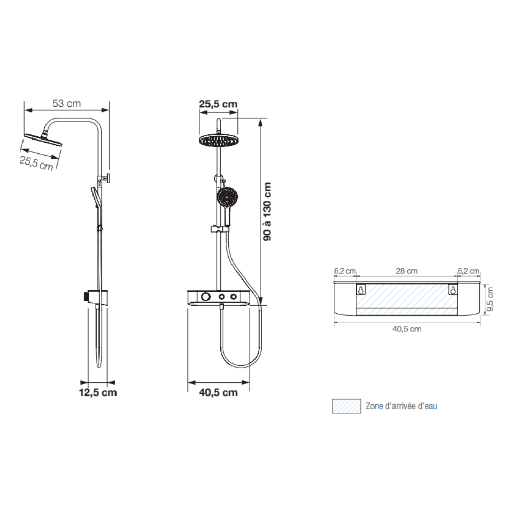 Colonne de douche thermostatique KINEDO Aquanova | Batinea