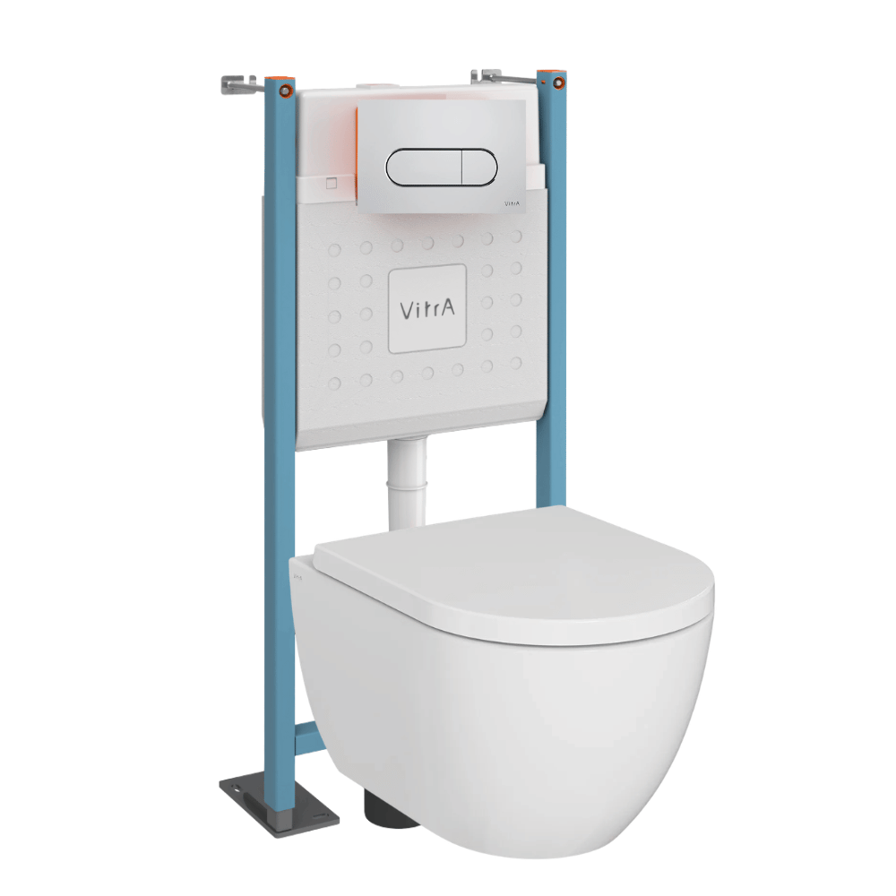 Pack WC suspendu sans bride VitrA  M60 + bâti support + Plaque