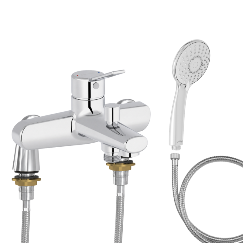 Mitigeur baignoire JACOB DELAFON Eo + pommeau de douche Juliette + flexible de douche métal + colonnettes Idro'Flex