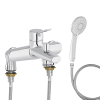 Mitigeur baignoire JACOB DELAFON Eo + pommeau de douche Juliette + flexible de douche métal + colonnettes Idro'Flex