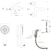 Mitigeur baignoire JACOB DELAFON Eo + pommeau de douche Juliette + flexible de douche métal + colonnettes Idro'Flex