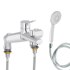 Mitigeur baignoire JACOB DELAFON Eo + pommeau de douche Juliette + flexible de douche lisse + colonnettes Idro'Flex