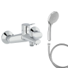 Mitigeur baignoire JACOB DELAFON Eo + pommeau de douche Awaken + flexible de douche métal