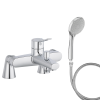 Mitigeur baignoire JACOB DELAFON Eo + pommeau de douche Awaken + flexible de douche métal + colonnettes