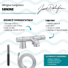 Mitigeur baignoire JACOB DELAFON Simone + pommeau de douche Shift Ellipse + flexible de douche lisse + colonnettes