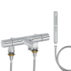 Mitigeur baignoire JACOB DELAFON Simone + pommeau de douche Shift+ rond + flexible de douche métal + colonnettes Idro'Flex
