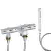 Mitigeur baignoire JACOB DELAFON Simone + pommeau de douche Shift+ carré + flexible de douche métal + colonnettes Idro'Flex