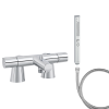 Mitigeur baignoire JACOB DELAFON Simone + pommeau de douche Shift+ carré + flexible de douche métal + colonnettes