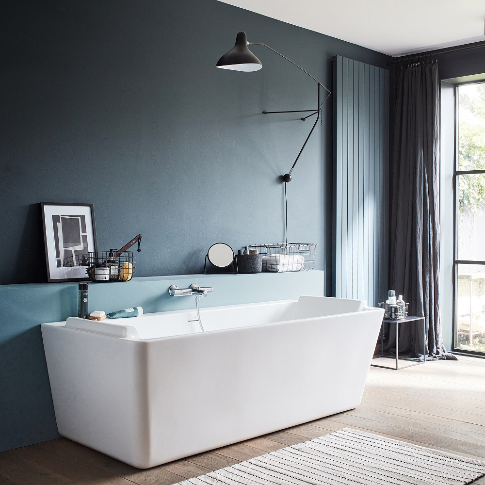 Mitigeur baignoire JACOB DELAFON Simone + pommeau de douche Metro + flexible de douche métal