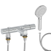 Mitigeur baignoire JACOB DELAFON Simone + pommeau de douche Metro + flexible de douche métal + colonnettes Idro'Flex