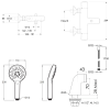 Mitigeur baignoire JACOB DELAFON Simone + pommeau de douche Metro + flexible de douche métal + colonnettes