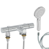 Mitigeur baignoire JACOB DELAFON Simone + pommeau de douche Metro + flexible de douche lisse + colonnettes Idro'Flex