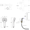 Mitigeur baignoire JACOB DELAFON Simone + pommeau de douche Metro + flexible de douche lisse + colonnettes Idro'Flex