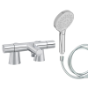Mitigeur baignoire JACOB DELAFON Simone + pommeau de douche Metro + flexible de douche lisse + colonnettes