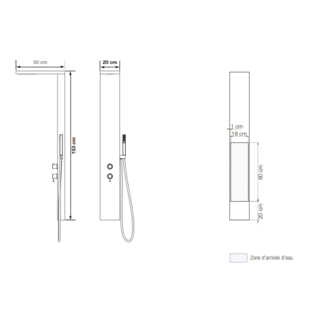 Colonne de douche thermostatique KINEDO Aquastyle | Batinea