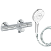 Mitigeur baignoire JACOB DELAFON Simone + pommeau de douche Metro signature + flexible de douche lisse