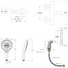 Mitigeur baignoire JACOB DELAFON Simone + pommeau de douche Metro signature + flexible de douche lisse + colonnettes Idro'Flex