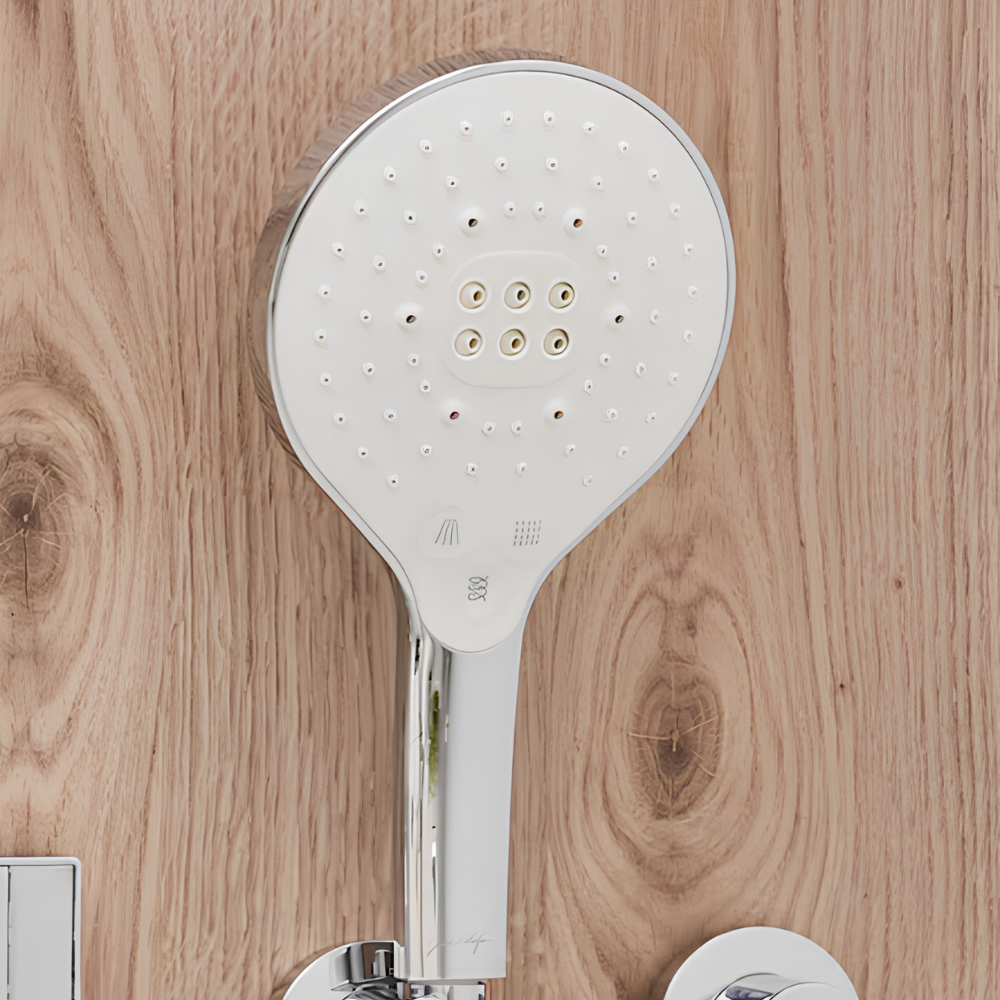 Mitigeur baignoire JACOB DELAFON Simone + pommeau de douche Metro signature + flexible de douche lisse + colonnettes