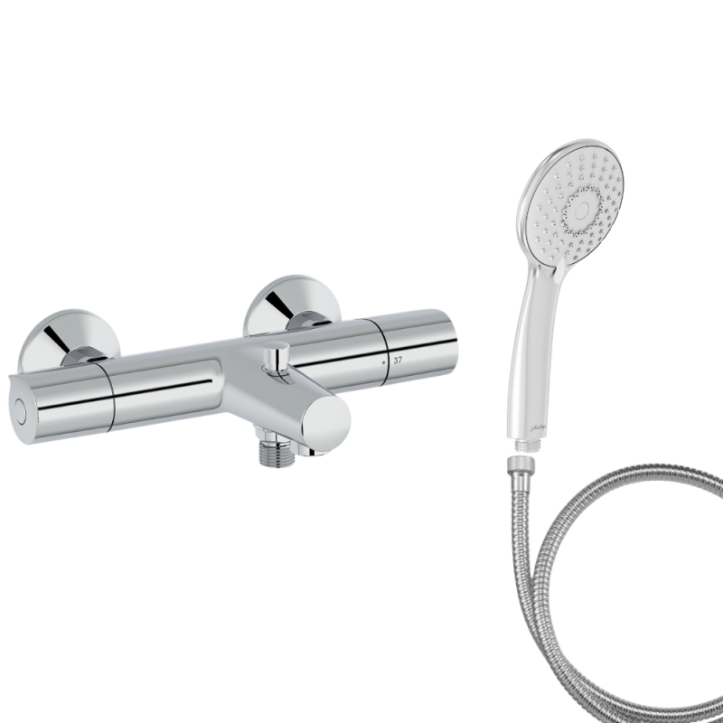 Mitigeur baignoire JACOB DELAFON Simone + pommeau de douche Juliette + flexible de douche métal