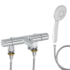 Mitigeur baignoire JACOB DELAFON Simone + pommeau de douche Juliette + flexible de douche métal + colonnettes Idro'Flex