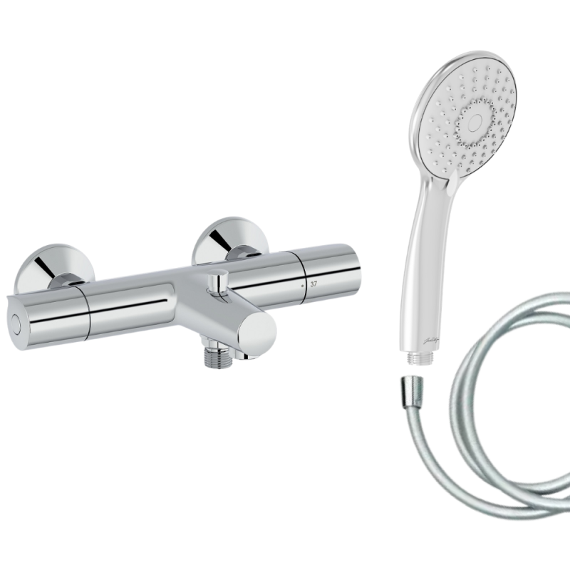 Mitigeur baignoire JACOB DELAFON Simone + pommeau de douche Juliette + flexible de douche lisse
