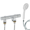 Mitigeur baignoire JACOB DELAFON Simone + pommeau de douche Juliette + flexible de douche lisse + colonnettes Idro'Flex