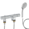 Mitigeur baignoire JACOB DELAFON Simone + pommeau de douche Awaken + flexible de douche métal + colonnettes Idro'Flex