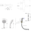 Mitigeur baignoire JACOB DELAFON Simone + pommeau de douche Awaken + flexible de douche métal + colonnettes Idro'Flex