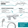 Mitigeur baignoire JACOB DELAFON Simone + pommeau de douche Awaken + flexible de douche métal + colonnettes