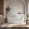 Mitigeur baignoire JACOB DELAFON Aimé + pommeau de douche Shift Ellipse + flexible de douche lisse + colonnettes