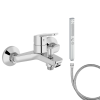 Mitigeur baignoire JACOB DELAFON Aimé + pommeau de douche Shift+ carré + flexible de douche métal