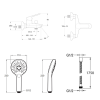 Mitigeur baignoire JACOB DELAFON Aimé + pommeau de douche Metro + flexible de douche métal
