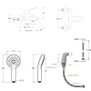 Mitigeur baignoire JACOB DELAFON Aimé + pommeau de douche Metro + flexible de douche métal + colonnettes Idro'Flex