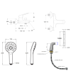 Mitigeur baignoire JACOB DELAFON Aimé + pommeau de douche Metro + flexible de douche lisse + colonnettes Idro'Flex