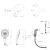 Mitigeur baignoire JACOB DELAFON Aimé + pommeau de douche Metro signature + flexible de douche métal + colonnettes Idro'Flex