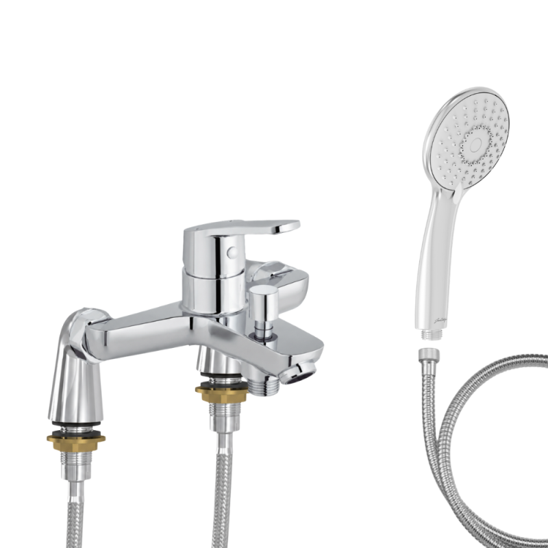 Mitigeur baignoire JACOB DELAFON Aimé + pommeau de douche Juliette + flexible de douche métal + colonnettes Idro'Flex
