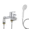 Mitigeur baignoire JACOB DELAFON Aimé + pommeau de douche Juliette + flexible de douche métal + colonnettes Idro'Flex