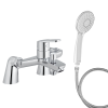 Mitigeur baignoire JACOB DELAFON Aimé + pommeau de douche Juliette + flexible de douche métal + colonnettes