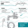 Mitigeur baignoire JACOB DELAFON Aimé + pommeau de douche Juliette + flexible de douche lisse + colonnettes