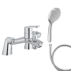 Mitigeur baignoire JACOB DELAFON Aimé + pommeau de douche Awaken + flexible de douche métal + colonnettes