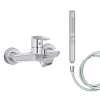 Mitigeur baignoire JACOB DELAFON July+ + pommeau de douche Shift+ rond + flexible de douche lisse