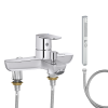Mitigeur baignoire JACOB DELAFON July+ + pommeau de douche Shift+ carré + flexible de douche métal + colonnettes Idro'Flex