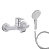 Mitigeur baignoire JACOB DELAFON July+ + pommeau de douche Metro + flexible de douche métal