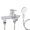 Mitigeur baignoire JACOB DELAFON July+ + pommeau de douche Metro signature + flexible de douche métal + colonnettes Idro'Flex