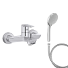 Mitigeur baignoire JACOB DELAFON July+ + pommeau de douche Awaken + flexible de douche métal