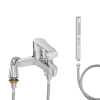 Mitigeur baignoire JACOB DELAFON July + pommeau de douche Shift+ carré + flexible de douche métal + colonnettes Idro'Flex